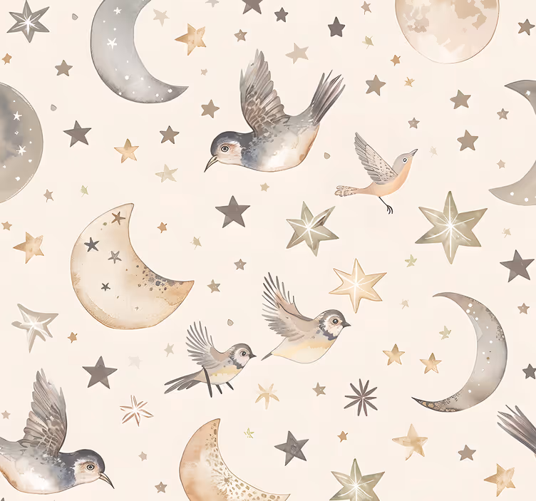 Rolgordijn babykamer beige nachthemel - TenStickers