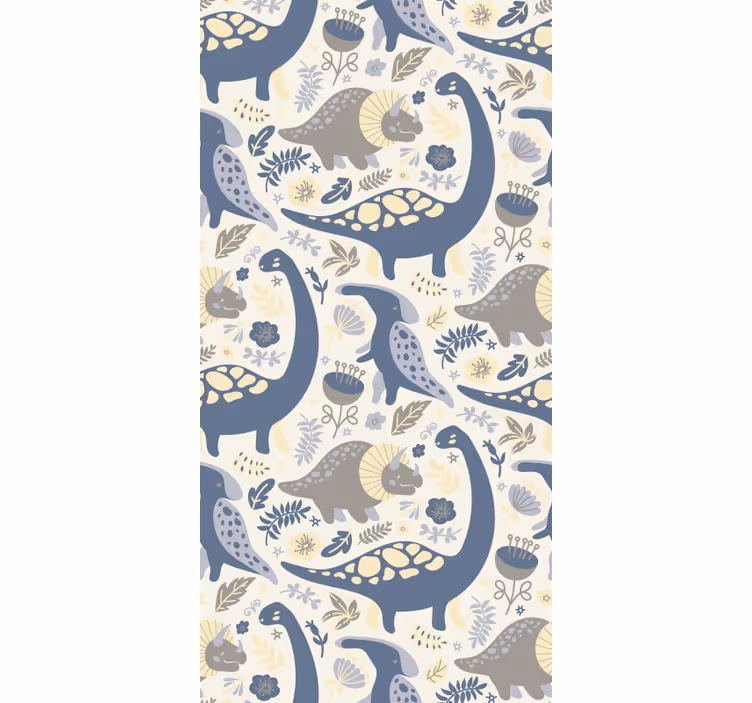 Rolgordijn babykamer blauwe dinosaurussen nordic stijl - TenStickers