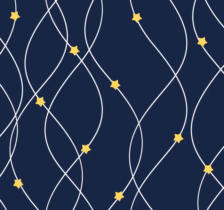 Rolgordijn babykamer gele sterren op blauwe achtergrond - TenStickers