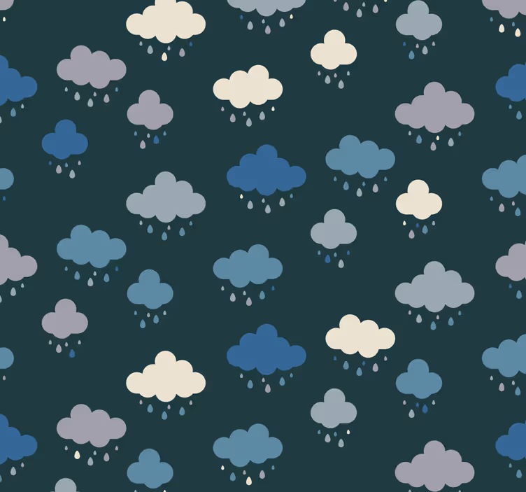 Rolgordijn babykamer blauwe lucht met wolken - TenStickers