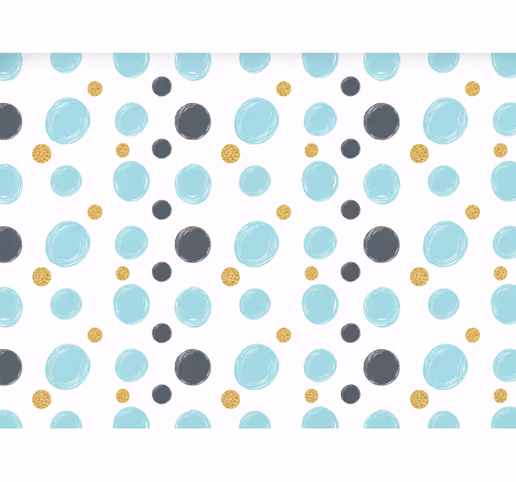 Badkamer rolgordijn 110 breed aqua cirkels - TenStickers