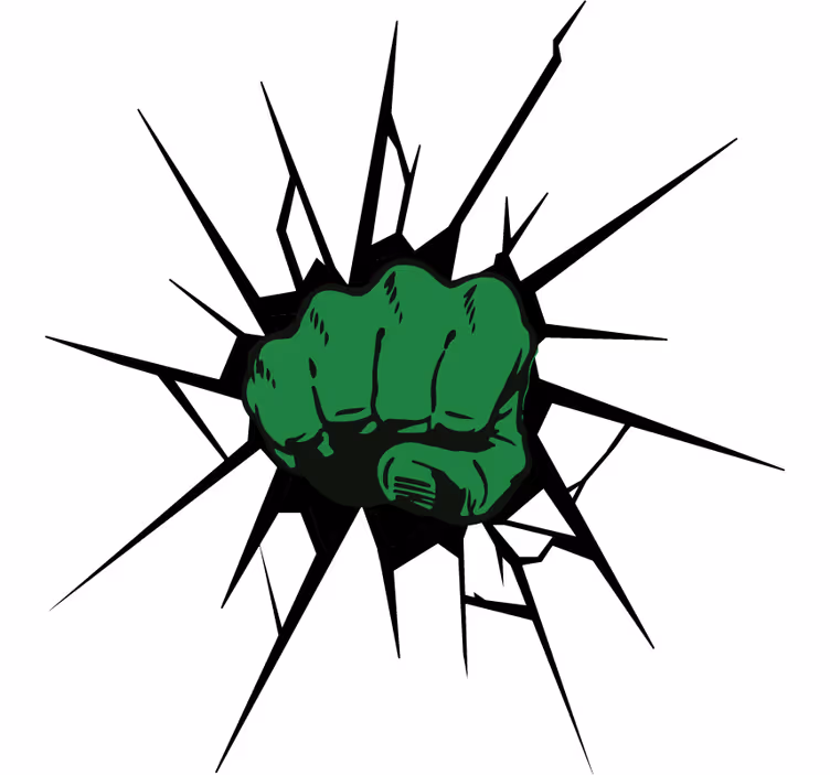 Superhelden rolgordijn 3d hulk effect - TenStickers