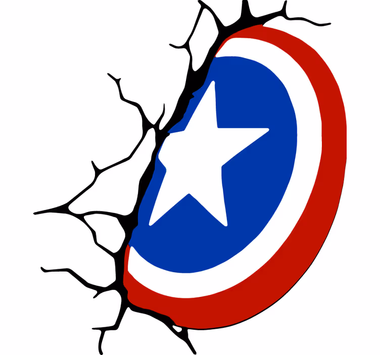 Superhelden rolgordijn captain america's schild - TenStickers