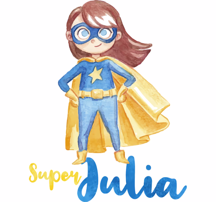 Superhelden rolgordijn gepersonaliseerd voor meisje - TenStickers
