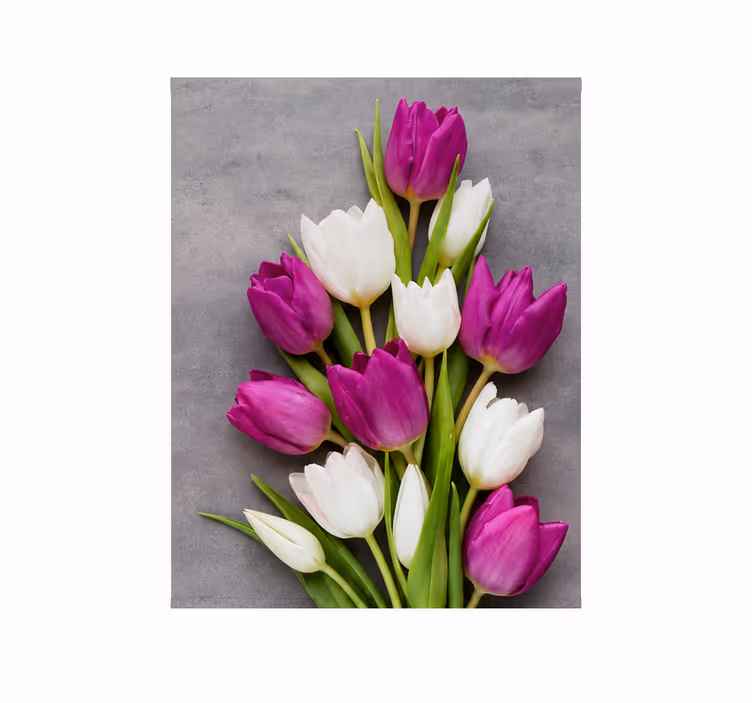 Rolgordijn paars tulpen echt - TenStickers