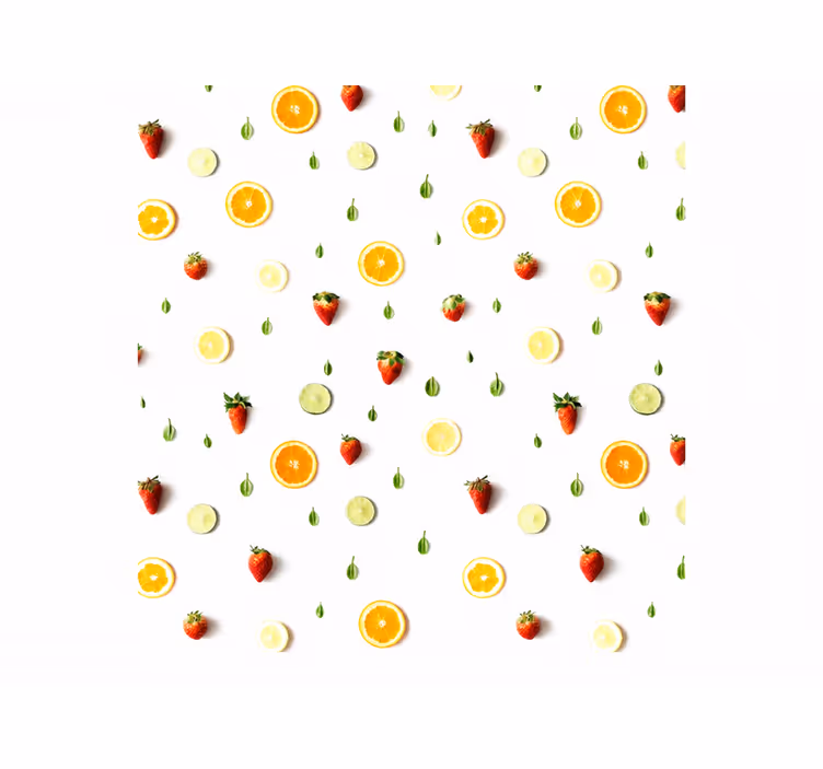 Rolgordijn geel met realistisch fruitpatroon - TenStickers