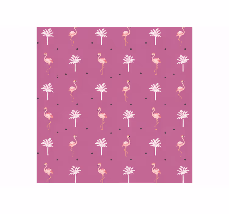 Rolgordijn roze flamingo patroon vrolijk speels - TenStickers