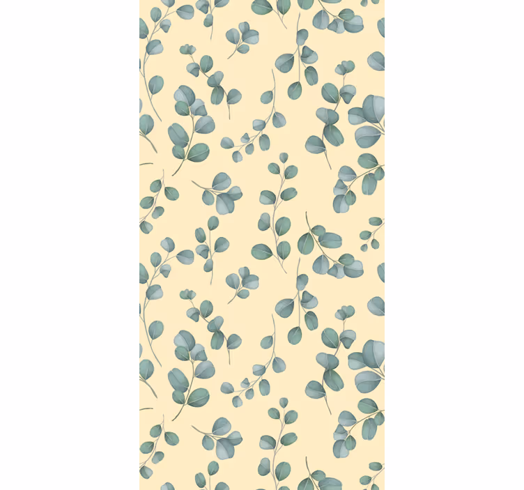 Eucalyptusbladpatroon rolgordijn bloemen en planten - TenStickers