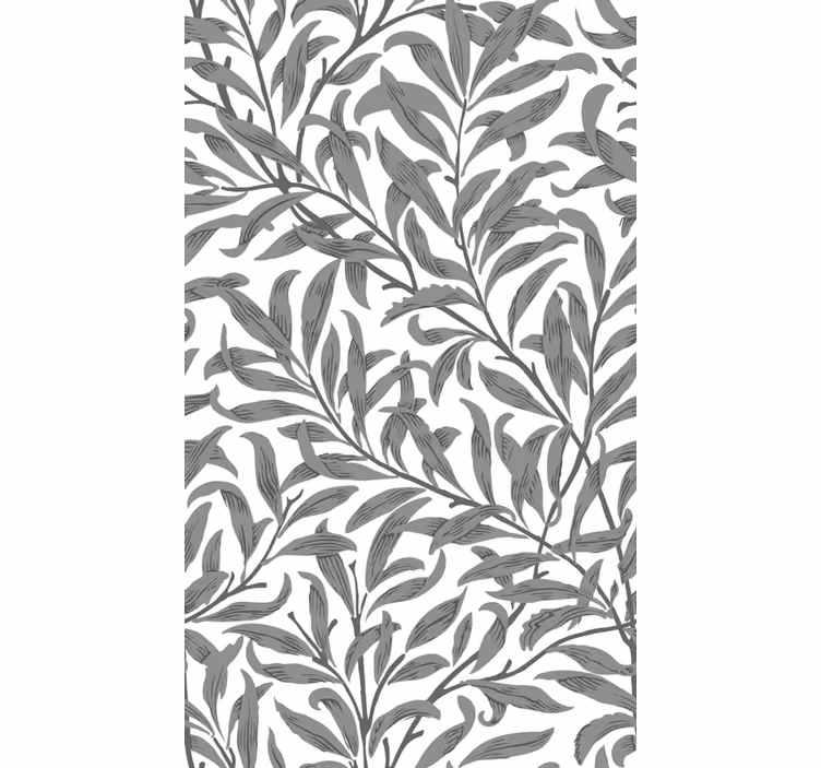 Grijs botanisch motief rolgordijn bloemen - TenStickers