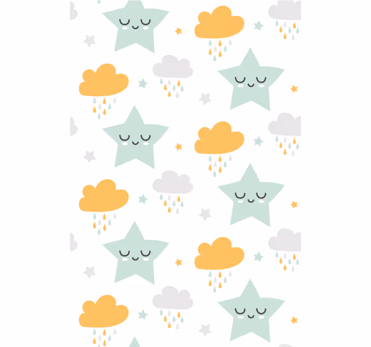 Slaperig wolkenpatroon rolgordijn babykamer - TenStickers