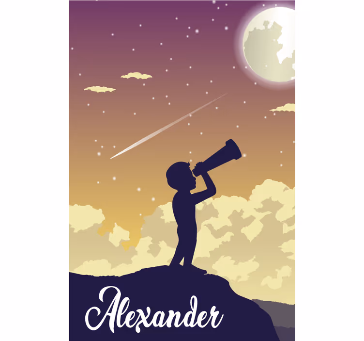 Sterrenkijkend silhouet rolgordijn gepersonaliseerd - TenStickers