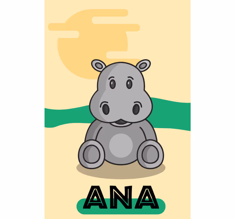 Aanpasbaar nijlpaard rolgordijn meer dieren - TenStickers