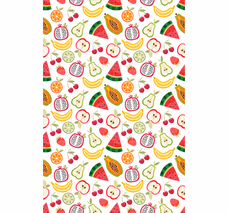 Fruitig patroonontwerp rolgordijn fruit en groente - TenStickers