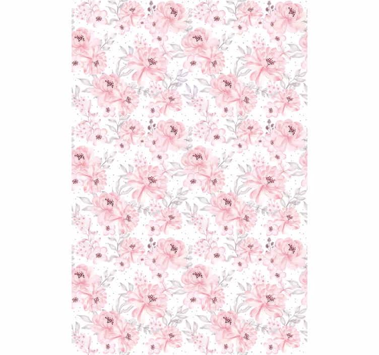 Roze bloemmotief rolgordijn bloemen en planten - TenStickers