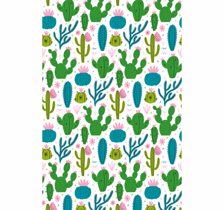 Cactussen illustratie patroon Cactus jaloezie - TenStickers