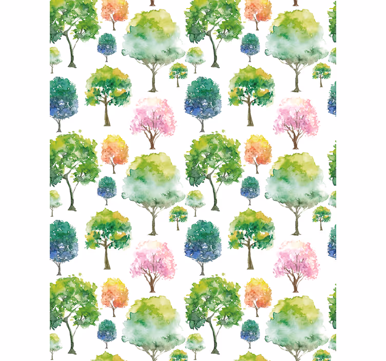 bomen rolgordijnen Groene tinten - TenStickers