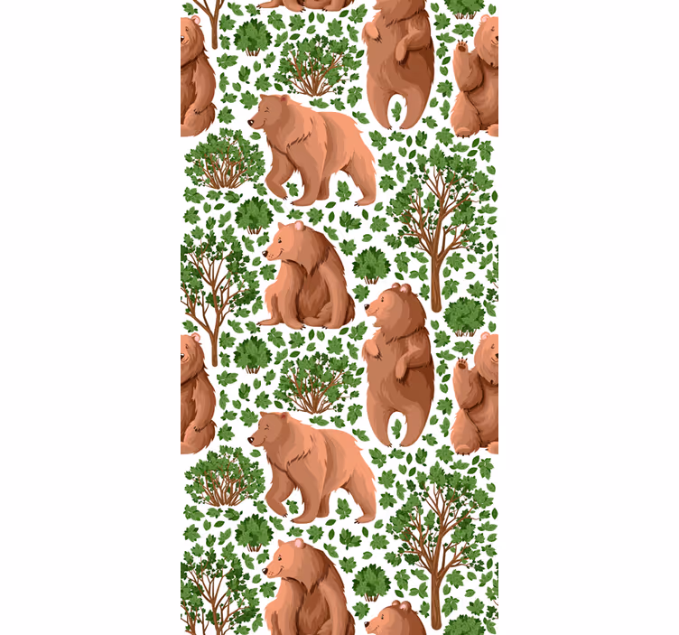 Beer bospatroon rolgordijn dieren - TenStickers