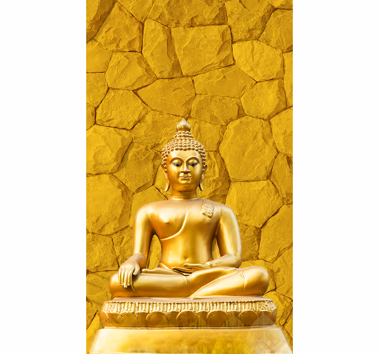 Zen rolgordijnen Gouden boeddha - TenStickers