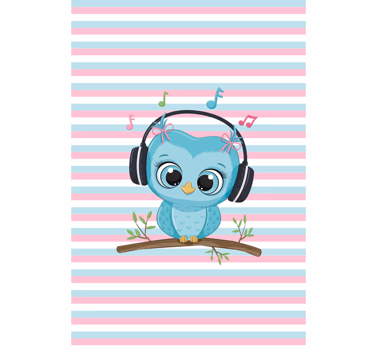 Muzikale uilillustratie rolgordijn dieren - TenStickers