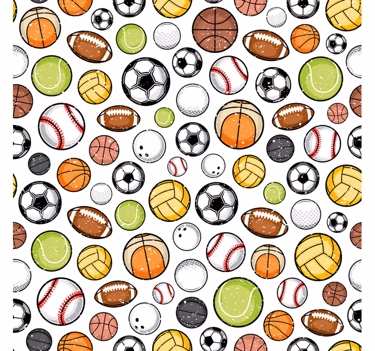 Diverse ballenuitrusting rolgordijn sport - TenStickers
