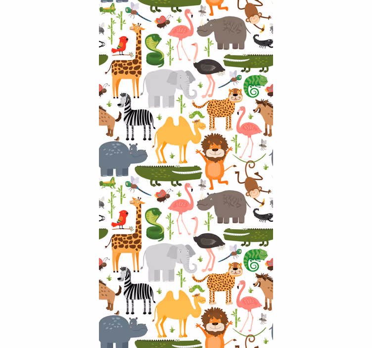 Safari dierenvrienden rolgordijn dieren - TenStickers