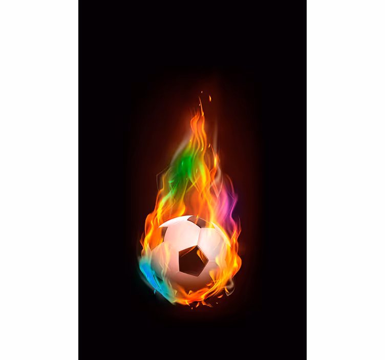 Voetbal rolgordijnen Veelkleurige vuurbal - TenStickers