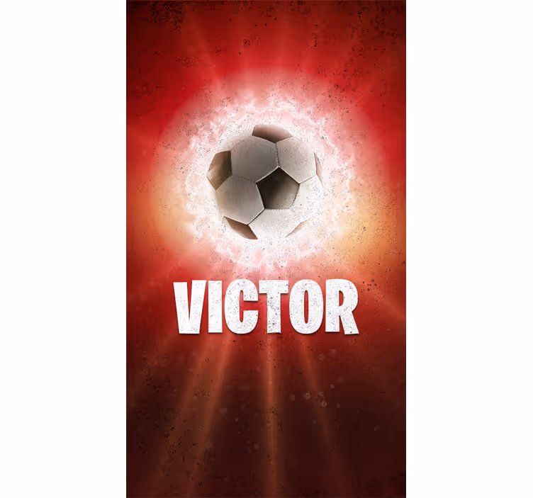 Voetbal rolgordijnen Vuurbal met naam - TenStickers