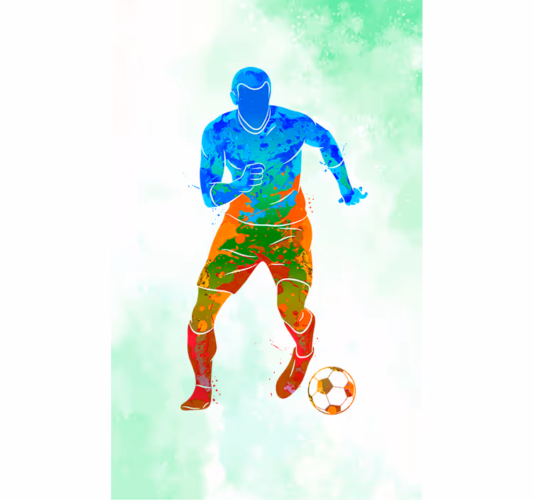 Voetbal rolgordijnen Aquarel speler - TenStickers
