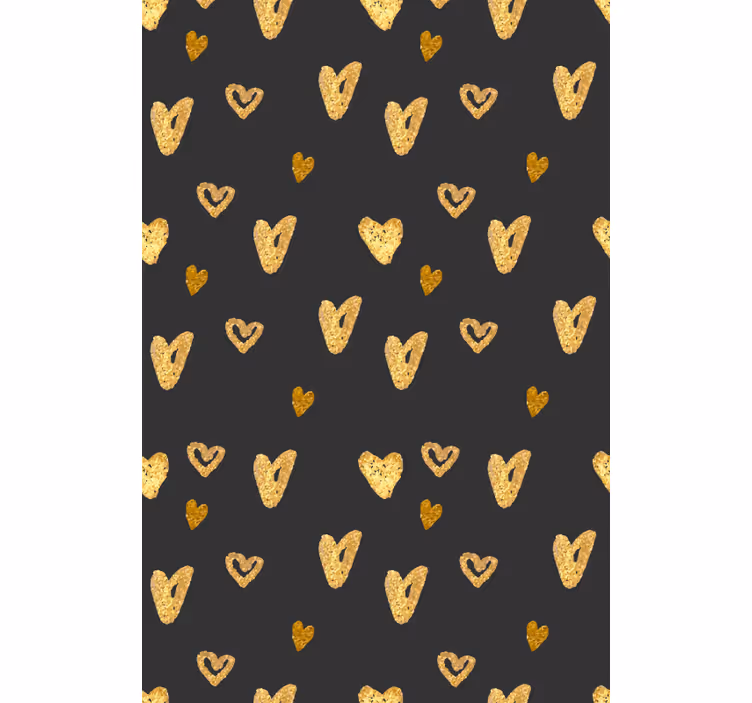 Gouden hartpatroon rolgordijn romantisch - TenStickers