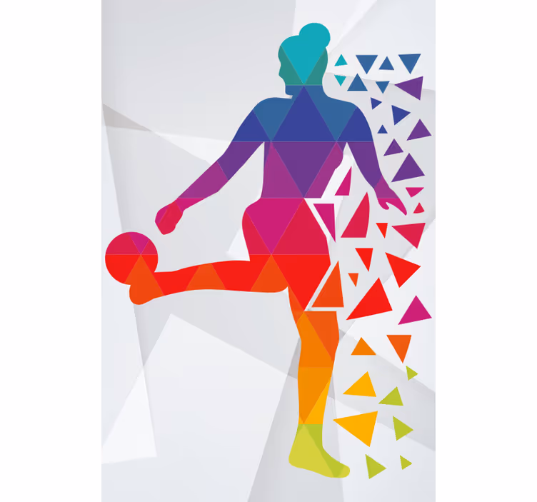 Geometrische voetballer rolgordijn sport - TenStickers