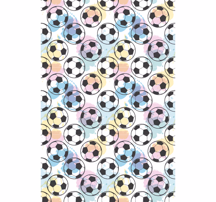 Kleurrijke ballen rolgordijn voetbal - TenStickers