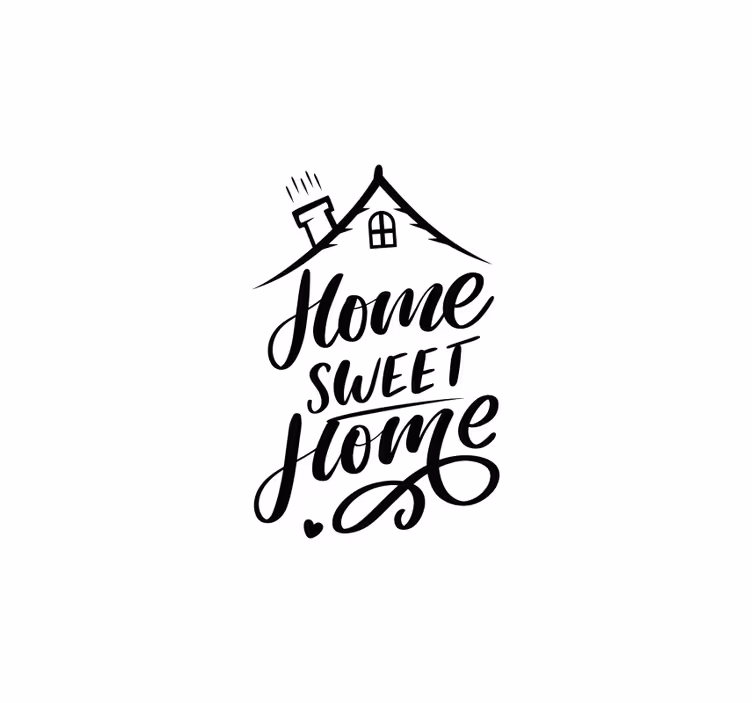 Hoofdslaapkamer rolgordijnen Zwarte tekst sweet home - TenStickers
