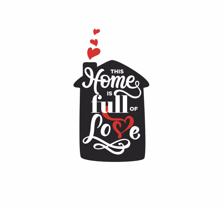 Huis vol liefde teken rolgordijn romantisch - TenStickers