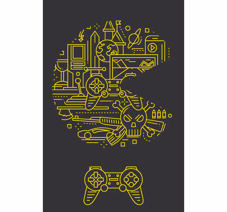 Nerd rolgordijnen Geel pac-spel - TenStickers