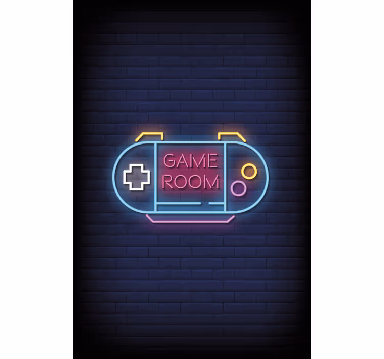 Nerd rolgordijnen Speelkamer met neonlicht - TenStickers