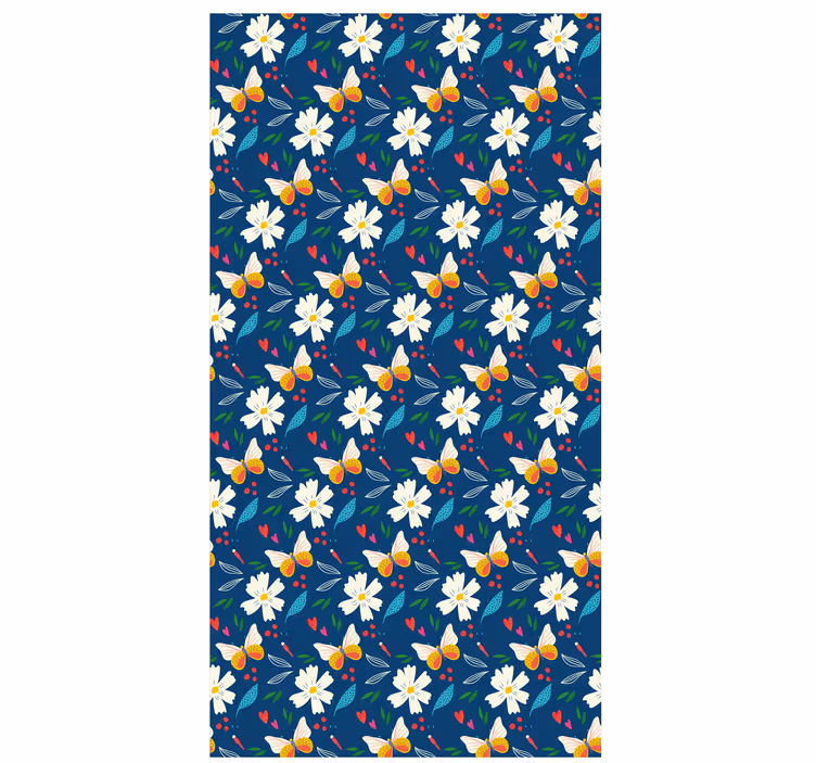 Bloemmotief ontwerp rolgordijn bloemen en planten - TenStickers