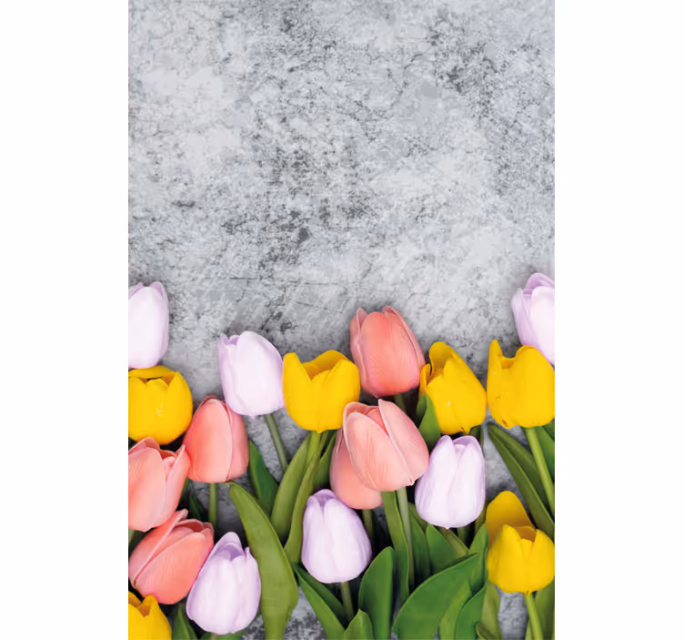 Levendige tulp bloei rolgordijn bloemen en planten - TenStickers