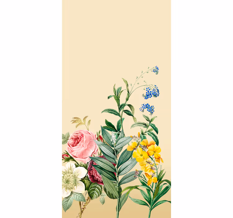 Weelderig bloemstuk rolgordijn bloemen en planten - TenStickers