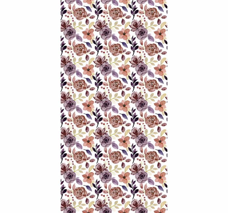 Rozen- en bloemenpatroon rolgordijn bloemen - TenStickers