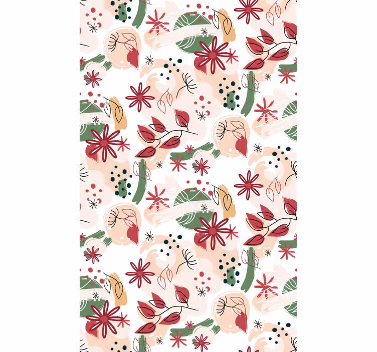 Bloemen abstract patroon rolgordijn bloemen en planten - TenStickers