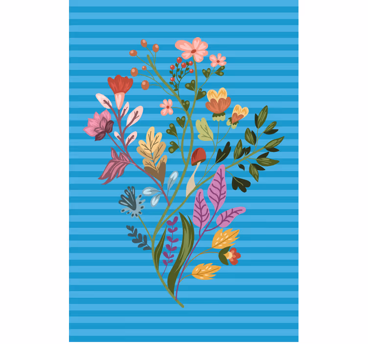 Botanische opstelling rolgordijn bloemen - TenStickers