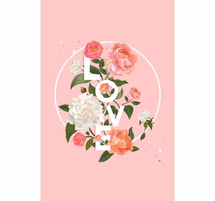 Hou van bloemenontwerp rolgordijn romantisch - TenStickers