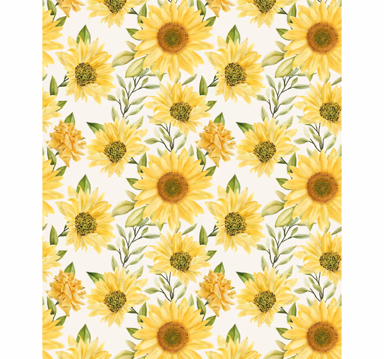 Rolgordijn bloemen en planten zonnebloem arrangement - TenStickers