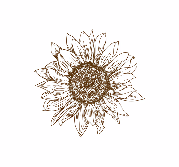Zonnebloem ontwerp rolgordijn bloemen en planten - TenStickers