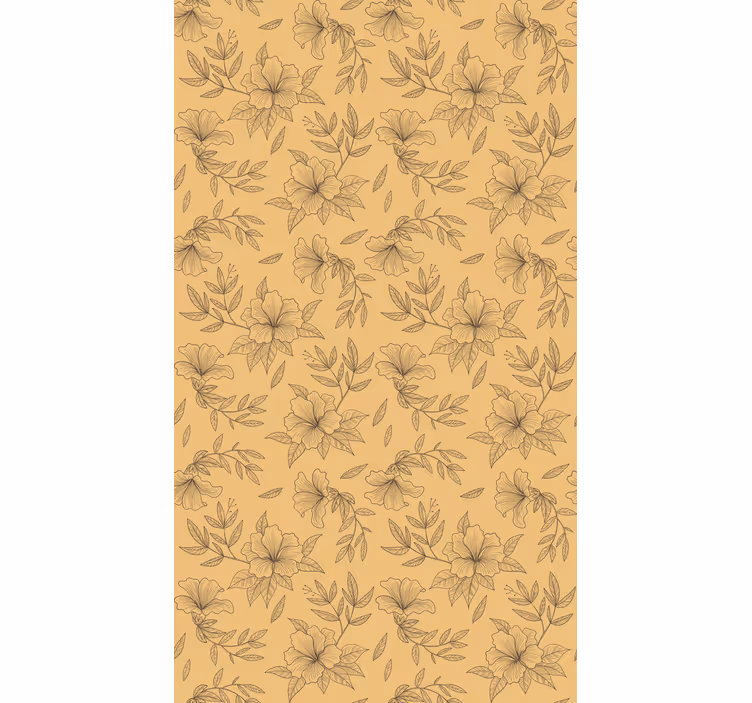 Beige gestileerde patronen rolgordijn bloemen - TenStickers