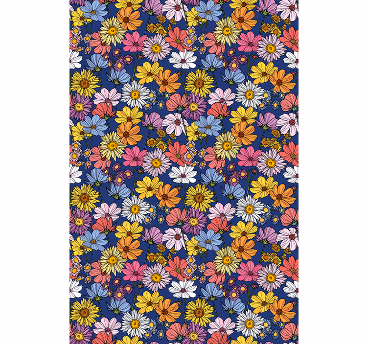Kleurrijk lente arrangement rolgordijn bloemen en planten - TenStickers