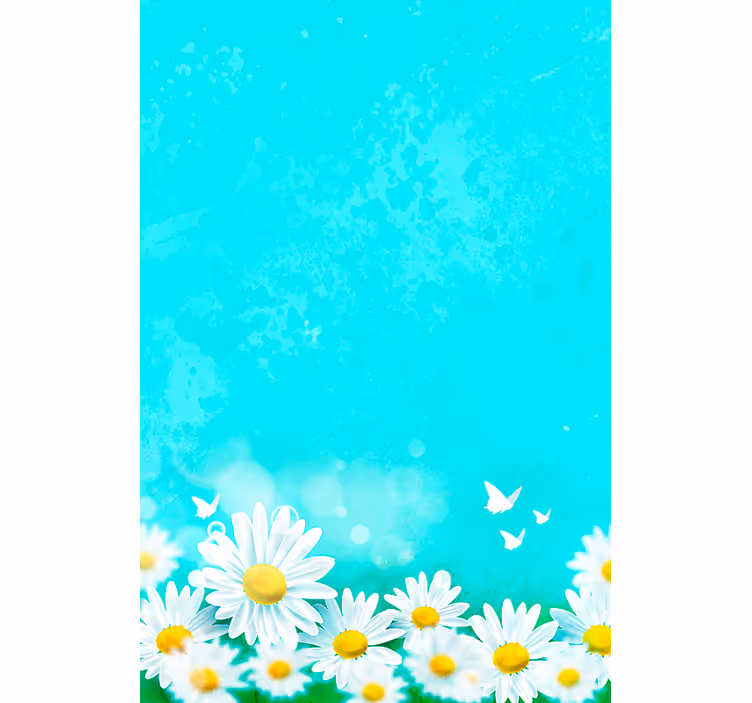 Madeliefjes met vlinders rolgordijn bloemen en planten - TenStickers