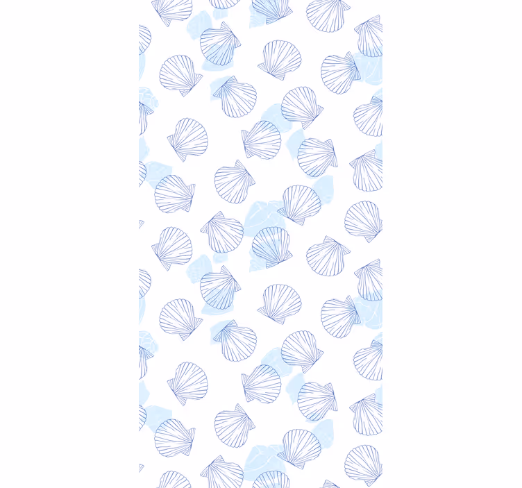 Blauw schelppatroon rolgordijn meer dieren - TenStickers