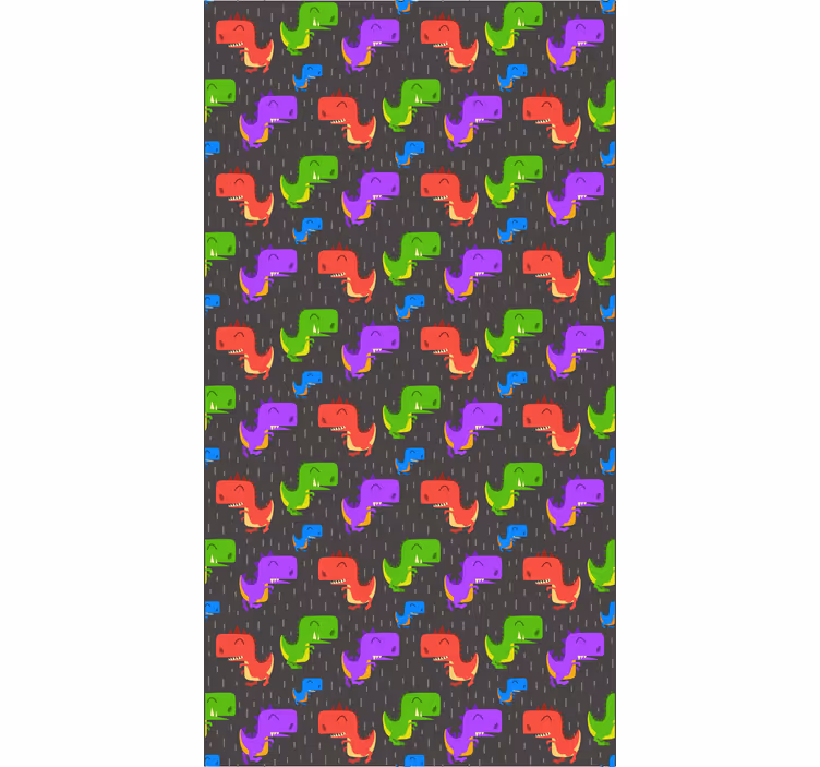 Kleurrijke zwarte patronen dinosaurus rolgordijn - TenStickers
