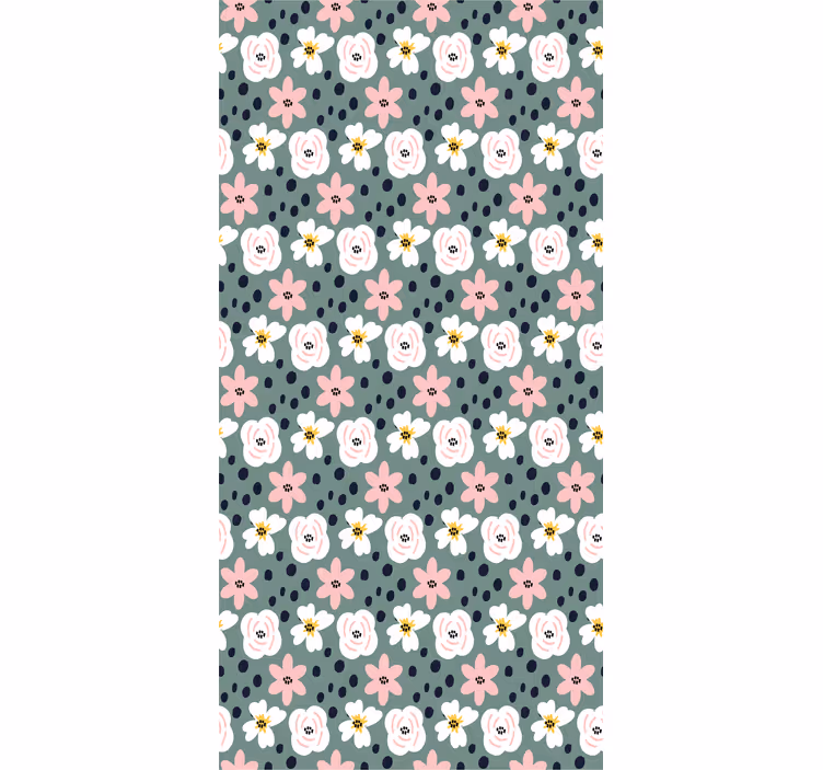 Bloeiend bloemenontwerp rolgordijn bloemen en planten - TenStickers